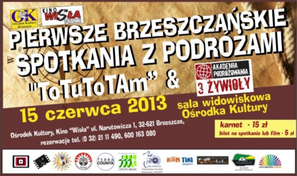 PIERWSZE BRZESZCZAŃSKIE SPOTKANIA Z PODRÓŻAMI „TO TU TO TAM” & AKADEMIA PODRÓŻOWANIE TRZY ŻYWIOŁY