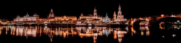 Drezno, panorama nocna