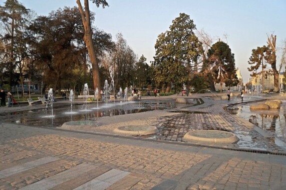 Fontanny w Parku Quinta Normal w Santiago