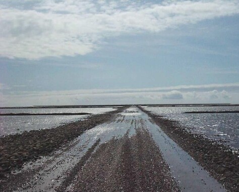 Grobla na wyspie Mandø