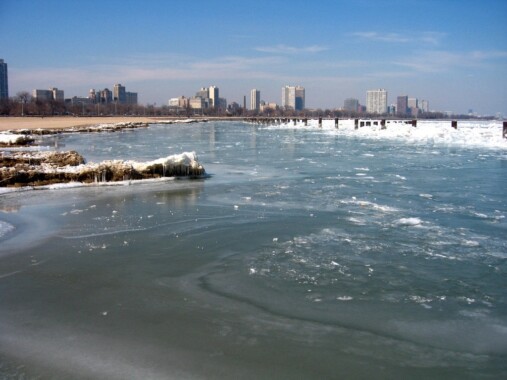 Jezioro Michigan i widok na Chicago