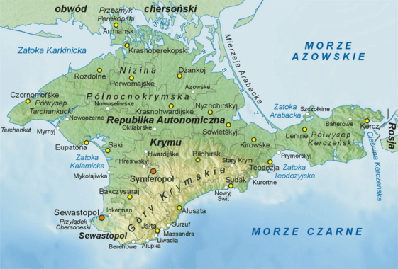 Mapa Półwyspu Krymskiego