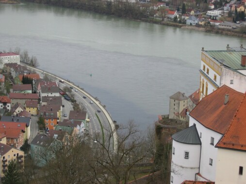 Passau i połączenie rzek Inn, Dunaju i Ilz